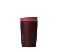 Owala Gobelet à café isotherme en acier inoxydable SmoothSip Slider, gobelet réutilisable pour café glacé, tasse de voyage, sans BPA 355 ml, Rouge (Black Cherry)