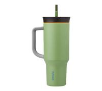 Owala Gobelet de voyage isotherme à triple couche en acier inoxydable avec couvercle résistant aux déversements, paille et poignée de transport, sans BPA, 1200 ml, vert (Brave Adventures)