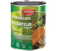OWATROL AQUADECKS Saturateur Mat à l'Eau pour Protection Bois Exotiques Extérieurs Teck Ipé Bangkiraï Acacia Maçaranduba Gris