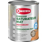 OWATROL - AQUADECKS - Teinte Gris Graphite - Saturateur Mat à l'Eau pour Protection Bois Exotiques Extérieurs Teck Ipé Bangkiraï Acacia Maçaranduba - 1 L