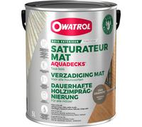 OWATROL - AQUADECKS - Teinte Gris Graphite -Saturateur Mat à l'Eau pour Protection Bois Exotiques Extérieurs Teck Ipé Bangkiraï Acacia Maçaranduba - 5 L