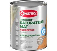 OWATROL - AQUADECKS - Teinte Gris vieux bois - Saturateur Mat à l'Eau pour Protection Bois Exotiques Extérieurs Teck Ipé Bangkiraï Acacia Maçaranduba - 1 L