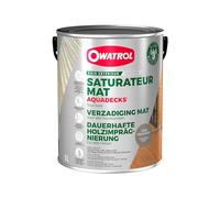 OWATROL - AQUADECKS - Teinte Gris vieux bois - Saturateur Mat à l'Eau pour Protection Bois Exotiques Extérieurs Teck Ipé Bangkiraï Acacia Maçaranduba - 5L