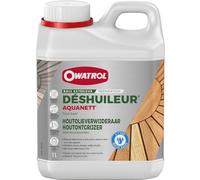 OWATROL - AQUANETT - Déshuileur et Dégrisant Gélifié Bois Extérieur Terrasse Mobilier de Jardin Bois Exotique - Nettoyant Gélifié Transparent - Elimine les Huiles de Teck, Aspect Naturel - 1 L