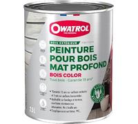 Peinture pour bois ext?rieur opaque - Finition Mate Owatrol BOIS COLOR Vert de Gris RAL 6021 2.5 litres