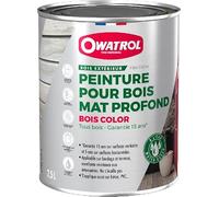 OWATROL - BOIS COLOR - Peinture Bois Extérieur - Noir Mate - 2.5L