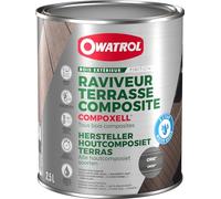 OWATROL - Compoxell - Raviveur et Degriseur Bois Exterieur - Gris - 2,5 L | Rénove et protège les terrasses en bois composite - Barrière hydrofuge contre les taches, les UV et les intempéries