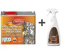 Owatrol Oil 0,500 l anti-rouille pénétrant + OWATROL RUST SPIRIT 500 ml spray activateur de rouille pour décoration