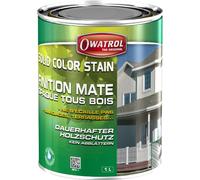 Owatrol Solid Color Stain Finition deco mate opaque tous bois 1 L Rouge Suédois