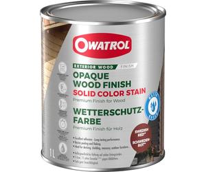 Owatrol Solid Color Stain Finition deco mate opaque tous bois 1 L Rouge Suédois