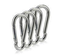 OWAYOTO Mousqueton à ressort robuste de 7,6 cm, 4 pièces M8 x 80 mm pour hamac, sac de frappe, balançoire, équipement de gym, camping, randonnée