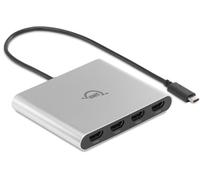 OWC Adaptateur USB-C Quad HDMI 4K avec DisplayLink - 4 moniteurs 4K @60Hz, Power Delivery 90W, Compatible Mac M1/M2/M3/M4, PC, Chromebook - Plug & Play, Audio HDMI, Bus Powered