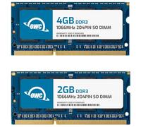 OWC Kit de Mise à Niveau mémoire 6 Go 1 x 2 Go + 1 x 4 Go PC8500 DDR3 1066 MHz So-DIMM pour MacBook Late 2008, Early 2009, Early 2010
