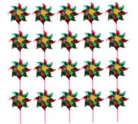 Owddddtnxc Pinwheels 20Pcs Foil Pinwheels for Kids, 6.5'' Dia. Reflective Wind Spinner with Stakes Bird Scarer Windmill for Yard Scare Birds Away from Garden Patio Lawn FarmPinwheels