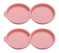Owddddtnxc Silicone Cake Pan 4Pcs Non Stick Silicone Baking Pan 6'' Round Cake Pans Easy to Demold Molds for Baking Layer, Cheese & Chocolate CakeSilicone
