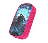 OWECRUT Mqaaxbboeaymyoavdverrl Trousse scolaire haute capacité Boîte de papeterie Modèles personnalisés uniques Sac à cosmétiques Porte-crayons, rose, Ensemble cartable