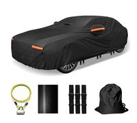 OWEEIO Housse de voiture épaisse imperméable toutes saisons pour automobiles, housse extérieure complète, housse de voiture universelle pour extérieur (noir, convient aux berlines de 510,5 à 533,4 cm)