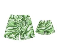 Owegvia Maillots de bain assortis pour la famille Daddy and Me - Pantalon de bain père et fils - Maillots de bain, Water Ripple Boy, 4-5 ans