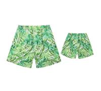 Owegvia Maillots de bain assortis pour la famille Daddy and Me - Pantalon de bain père et fils - Maillots de bain, Green Boy, 2-3 ans