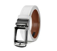 OWEIEYEU Ceinture à boucle en métal pour homme - En cuir synthétique - Boucle automatique à cliquet - Pour pantalon cargo et jeans, Flyt679w-we, 105CM