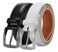 OWEIEYEU Ceinture en cuir de vachette avec boucle aiguille pour homme - Style décontracté - Longue et grande taille, 3 5ZK-149WE149BK, 105CM