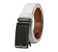 OWEIEYEU Ceinture en cuir synthétique pour homme - Style décontracté - Boucle carrée en métal - Pour jeans, robe et pantalon, 679wltffkke-we, 125 cm