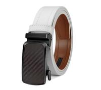 OWEIEYEU Ceinture en similicuir pour homme avec boucle en métal, ceinture à cliquet à boucle automatique, Tykts679w-we, 135cm