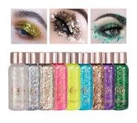 Owelth 9 Couleurs Body Glitter Gel, Paillettes Chunky Maquillage Glitter de Visage Corps Cheveux Ongles, pour Festival Fête Anniversaire Noël Décoration, Longue Durée Étincelant