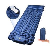 Owelth Matelas Camping Autogonflant, Épaissir Matelas Gonflable 1 Place avec Oreiller, Tapis de Couchage Randonnée Ultra Léger avec Pompe à Pied, Matela Étanche pour Voyages, Tente, Plage