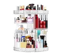 Owelth Rangement Maquillage Organisateur Maquillage 360° Rotatif, Rangement Parfum Boite Organiseur Maquillage, Makeup Organizer Présentoir Cosmétique et Support Cosmétique, 7 Couches de Rangement