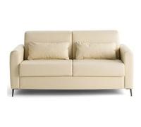 Owen - canapé 3 places convertible couchage quotidien matelas 12 cm en cuir vegan - Beige