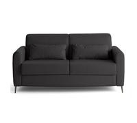Owen - canapé 3 places convertible express couchage quotidien 140 cm matelas 12 cm en simili - Gris Anthracite