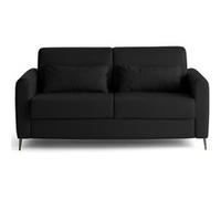 Canape droit LISA DESIGN 3 places en cuir noir 195 x 195 x 88 cm Noir G