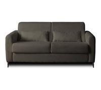 Owen - canapé 3 places convertible express couchage quotidien 140 cm matelas 12 cm en tissu bouclette - Gris foncé