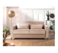 Owen - canapé 3 places convertible - couchage quotidien - matelas 12 cm - en velours - Beige Beige