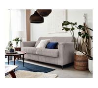 Owen - canapé 3 places convertible express couchage quotidien 140 cm matelas 12 cm en velours côtelé grosses côtes - Gris clair