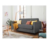Owen - canapé 3 places convertible - couchage quotidien - matelas 12 cm - en velours côtelé - Gris foncé