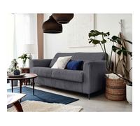 Owen - canapé 3 places convertible - couchage quotidien - matelas 12 cm - en velours côtelé grosses côtes - Gris foncé Gris foncé G