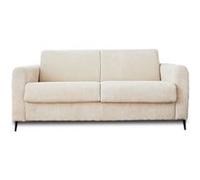 Owen - canapé 3 places convertible express couchage quotidien 140 cm matelas 12 cm en velours côtelé - Beige
