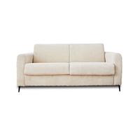 Owen - canapé lit 3 places convertible express couchage quotidien 140 cm matelas 12 cm en velours côtelé - Beige