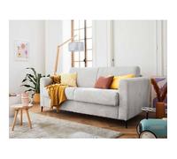 Owen - canapé 3 places convertible - couchage quotidien - matelas 12 cm - en velours côtelé - Gris clair