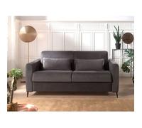 Owen - canapé 3 places convertible - couchage quotidien - matelas 12 cm - en velours - Gris foncé Gris foncé