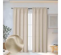 OWENIE Cortinas para Sala Lot de 2 rideaux en lin synthétique texturé avec passe-tringle, filtrant la lumière, 213,4 cm de long, 101,6 x 213,4 cm de long