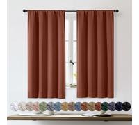 OWENIE Sally Lot de 2 rideaux occultants courts en terre cuite pour chambre à coucher et salon, 137 cm de long, solides, à isolation thermique, économie d'énergie, 101,6 x 137,2 cm (l x L), terre