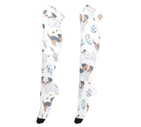 OWFKAY Dog and Grass Chaussettes montantes pour femme