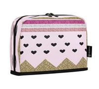 OWFKAY Grande trousse à crayons avec grande ouverture zippée - Fournitures scolaires - Pour filles et garçons - Forme de cœur irrégulière