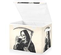 OWFKAY Grands bacs de rangement pliables en tissu avec couvercles 41,9 x 32 x 30 cm The Grim Guinness Boîtes de rangement pliables pour étagères