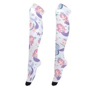 OWFKAY Mignon Sirènes Femmes Cuissardes Chaussettes Hautes Genou Chaussettes Longues Bas au-dessus du genou Jambières Doux