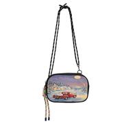 OWFKAY Petit sac à bandoulière pour téléphone portable, sac à main, portefeuille pour femme, mini sac à bandoulière aquarelle, arbre de Noël, voiture