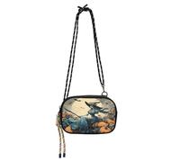 OWFKAY Petit sac à bandoulière pour téléphone portable, sac à main pour femme, mini sac à bandoulière citrouille, sorcière, squelette